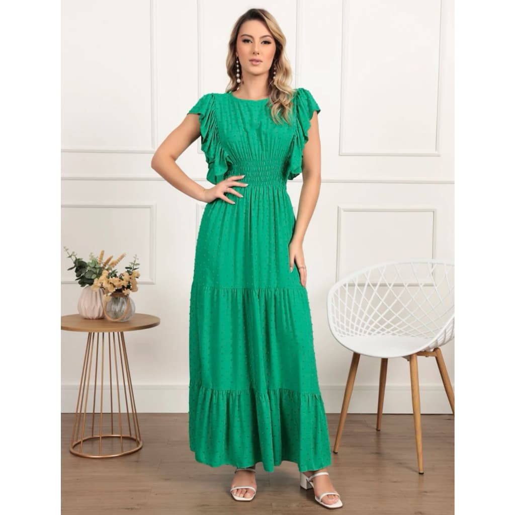 vestido longo\ vestido pipoca \REF-N175