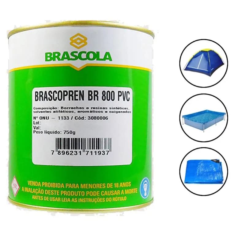 Cola Vinil Brascopren Reparo Piscina Lona Toldo 750g Brascola
