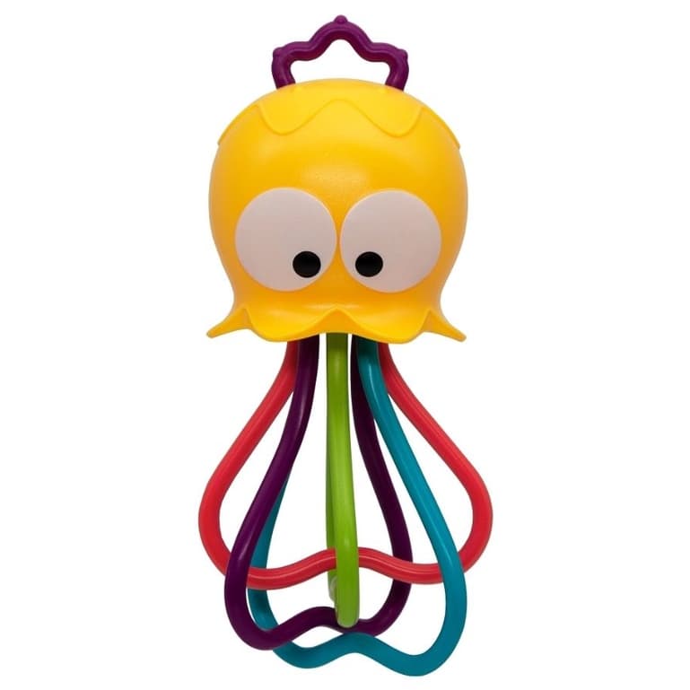 Chocalho Mordedor Polvo Infantil Buba Bebê Flexível Macio Divertido Brinquedo de Bebe