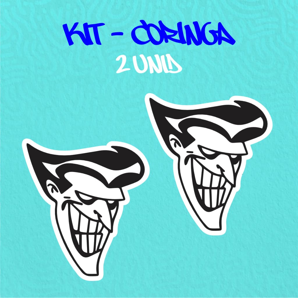 Kit - Adesivo Vinil - CORINGA 2 -10 cm moto, bicicleta, skate, notebook, espelho, sticker