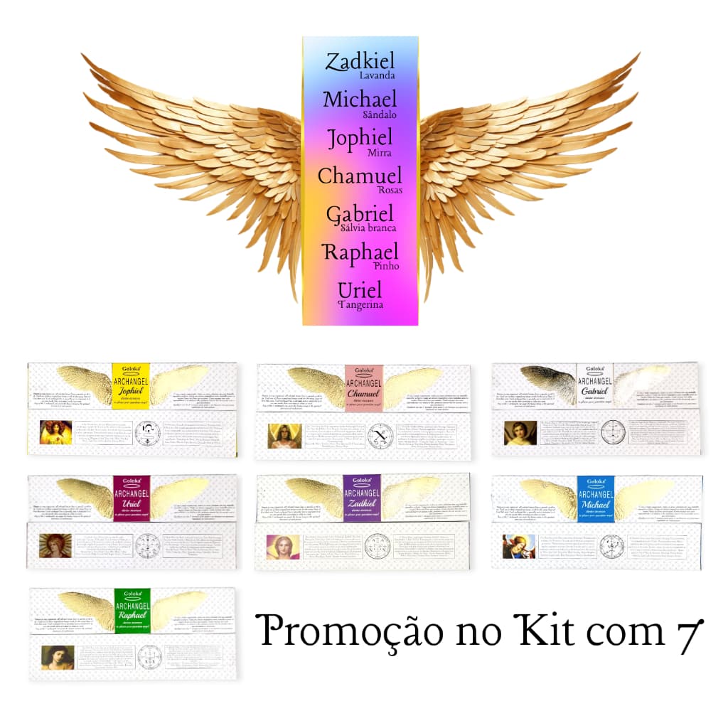 Incenso Goloka Natural Linha Arcanjos Monte Seu Kit