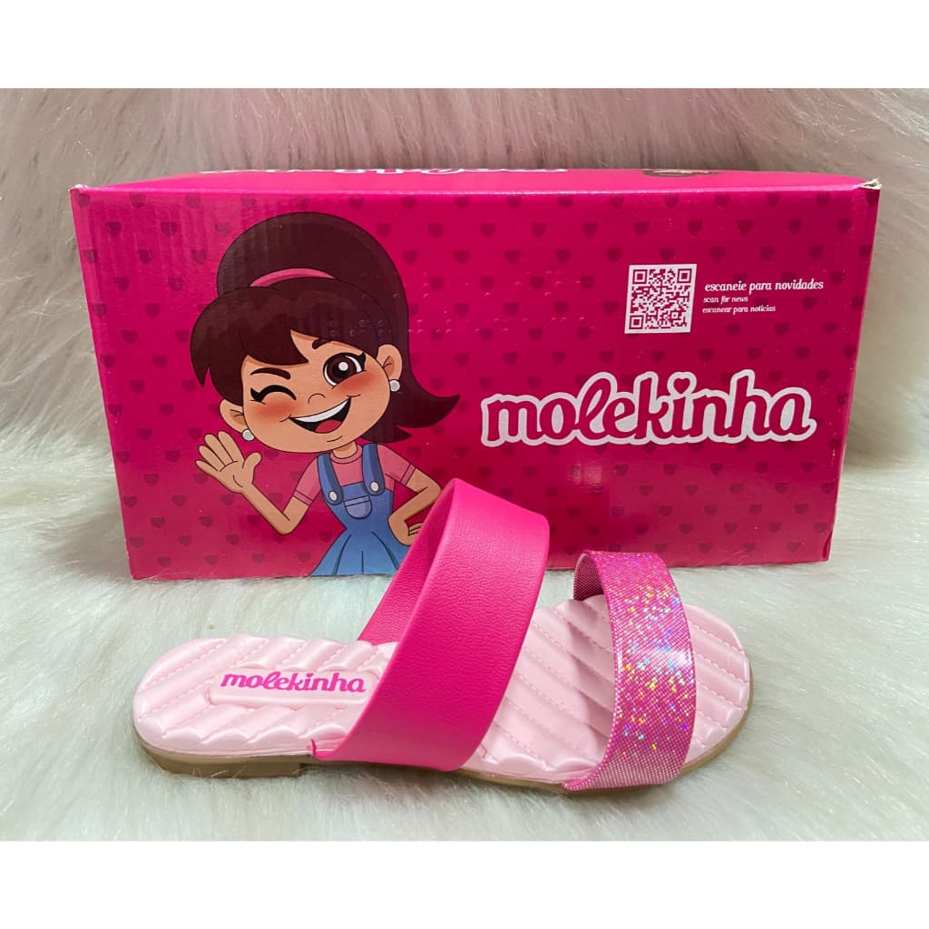 Sandália Rasteirinha Molekinha Infantil Menina Pink 2353.101