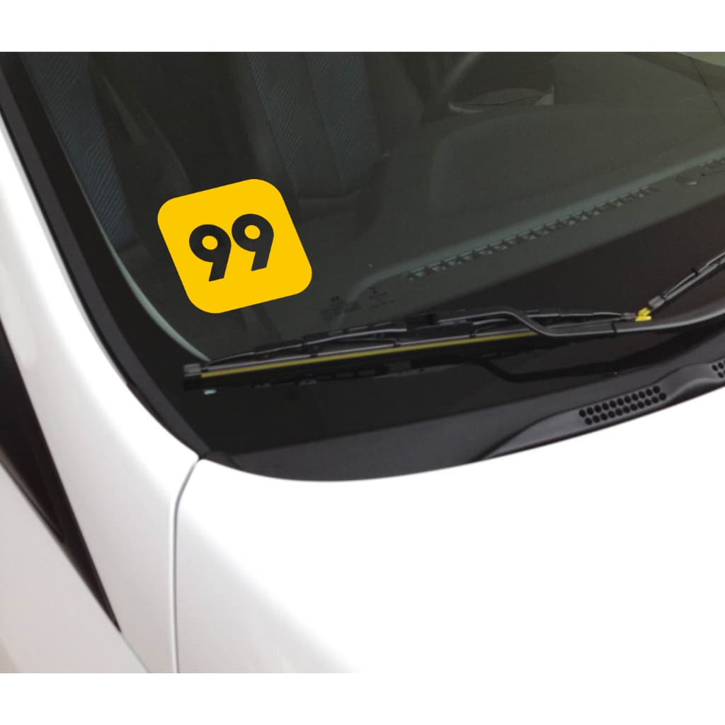 2 Adesivos Motorista de Aplicativo 99 Taxi Carro Automotivo Vinil