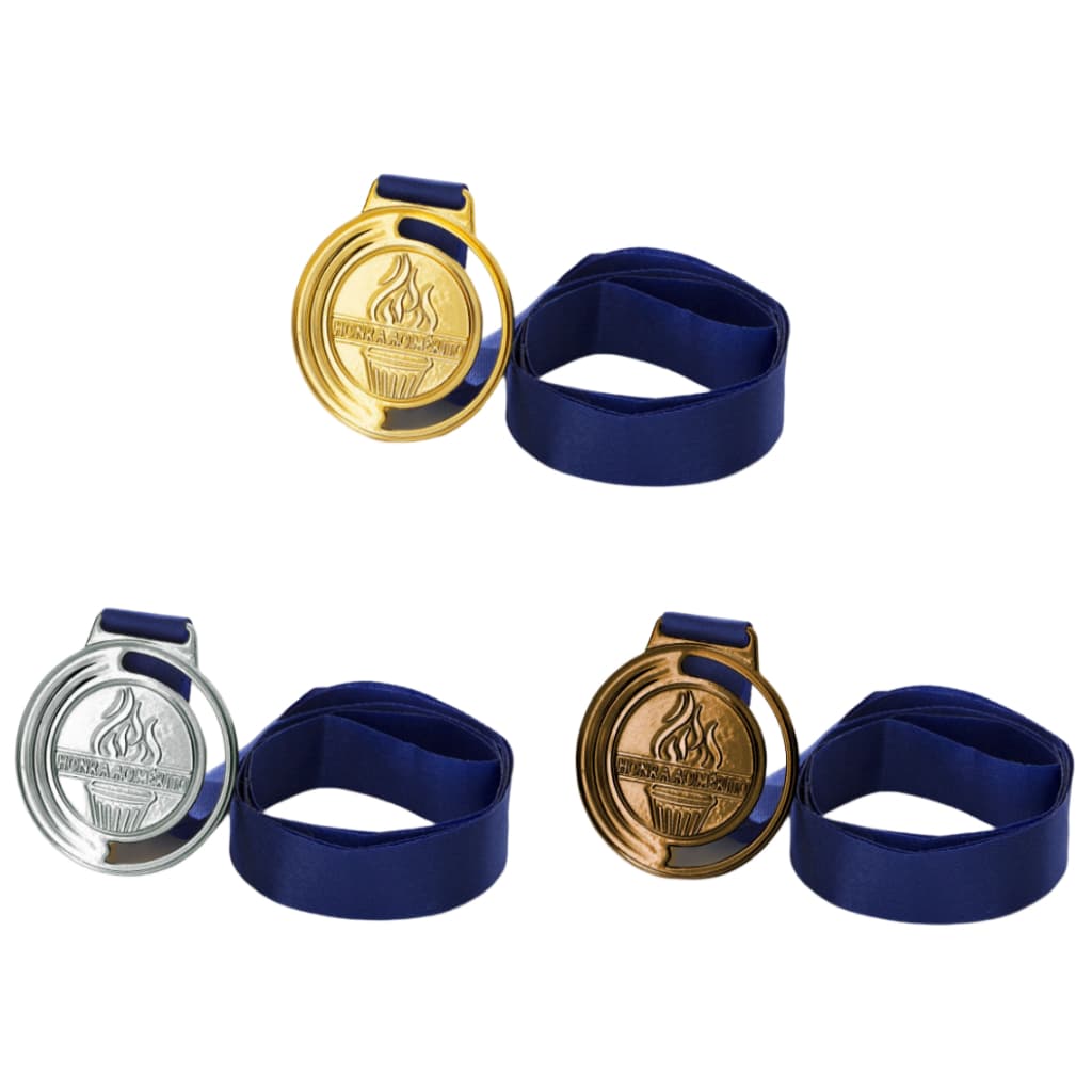 Medalhas de Premiação para Esportes - Ouro, Prata e Bronze com Fita de Cetim, Ideais para Competições e Eventos Esportivos
