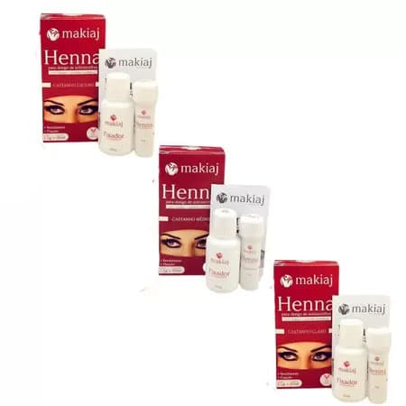 Kit 3 Henna Para Sobrancelha Makiaj