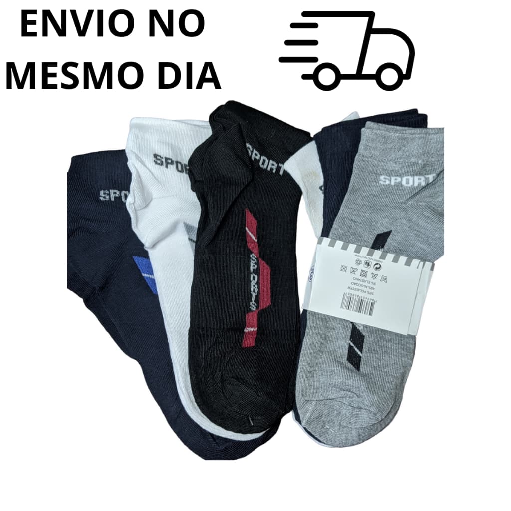 Meia Algodão Masculina Unissex Kit C/6 Unidades Cano médio Sport Trabalho Passeio