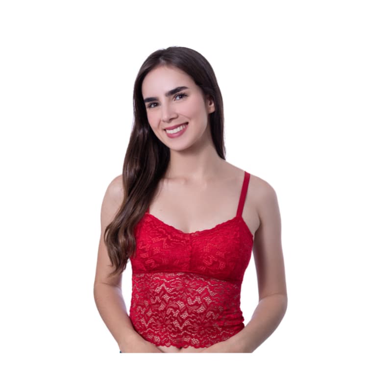 Cropped Top De Renda  Alça Regulável