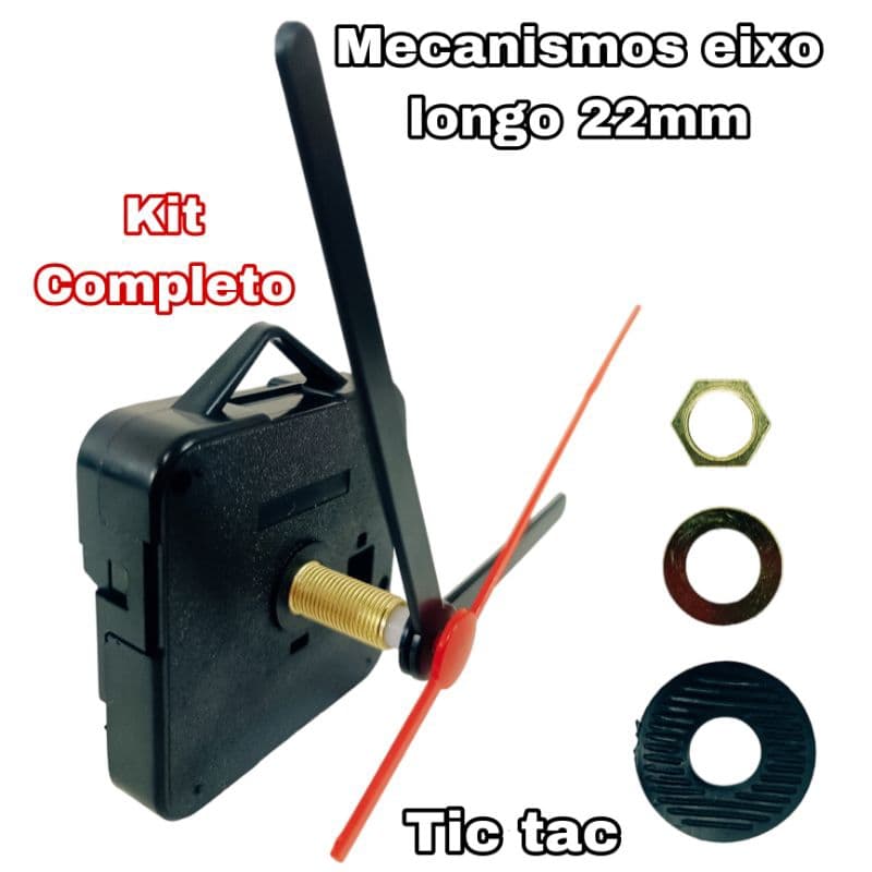 Máquina Do movimento Do Relógio Parede Quartz 22mm Eixo Longo Engrenagem
