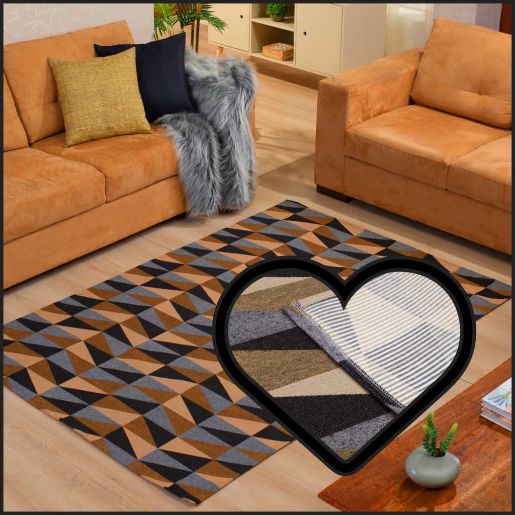 Tapete Retangular Jacquard Rustico 1,70m x 1,40m Compre Já