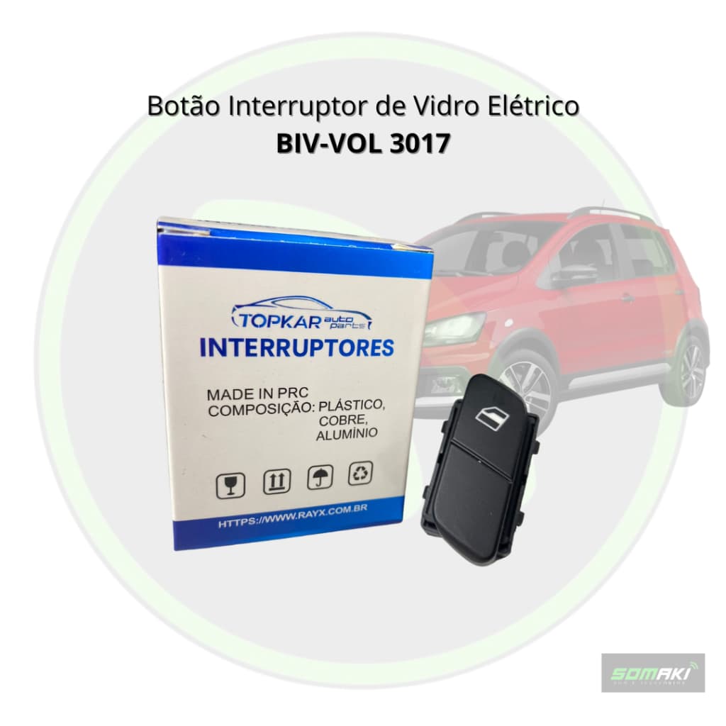 Comando Botão Interruptor Vidro Elétrico Biv-Vol-3017 Vw Fox