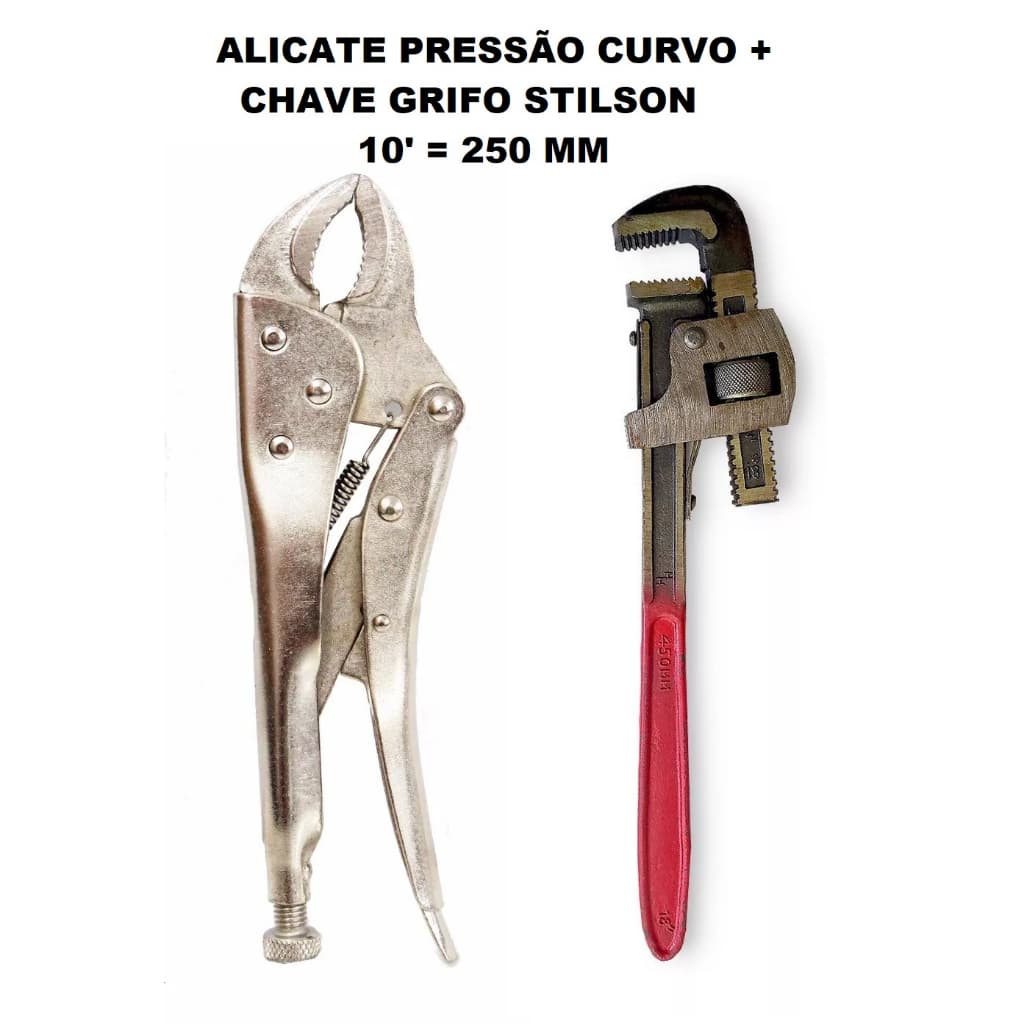 Chave Grifo Stilson 10' + Alicate Pressão 10' Eda Profissional Original