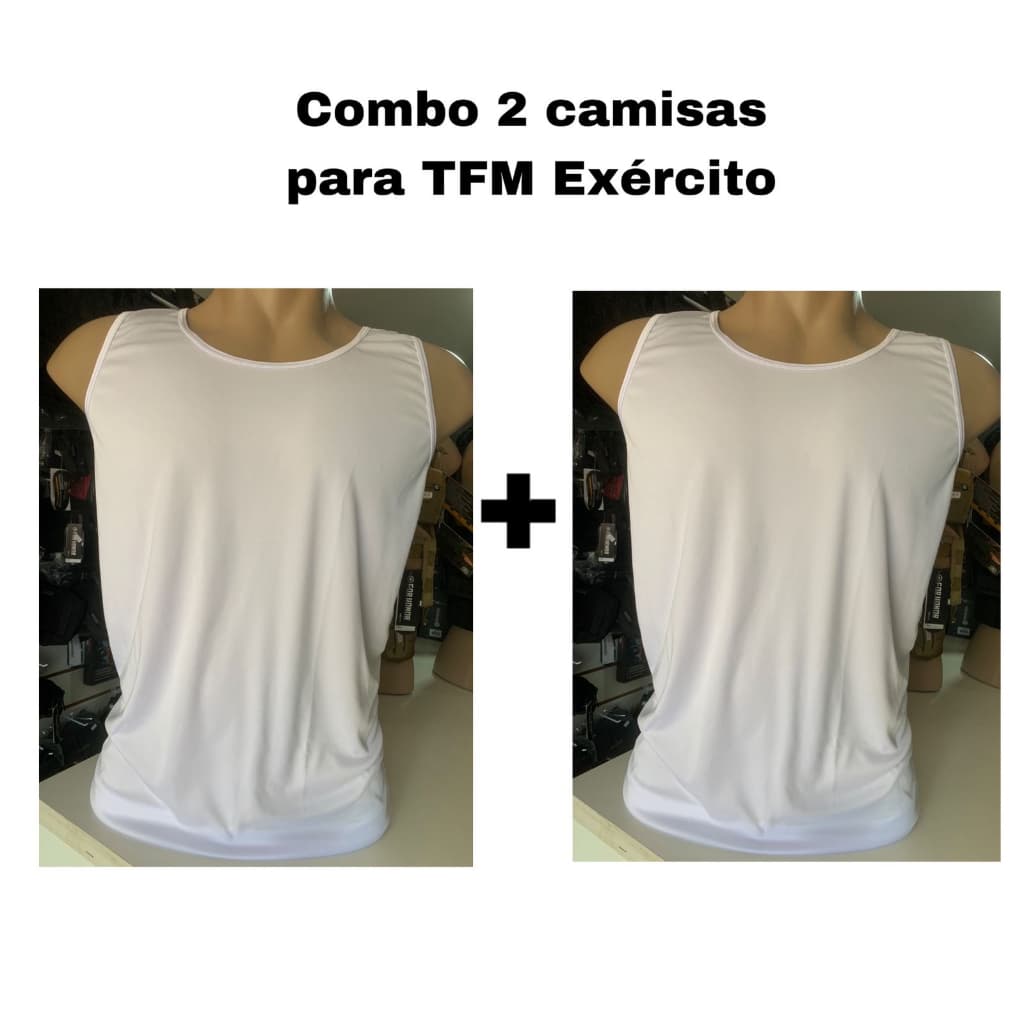 Combo 2 Regatas Brancas Dry fit para TFM bordadas