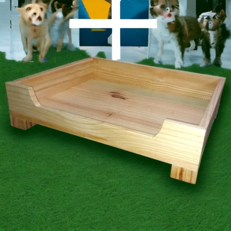 Cama para Pets Cães e gatos Pet Cama para cachorro medio Cama de madeira reforçada para cachorro