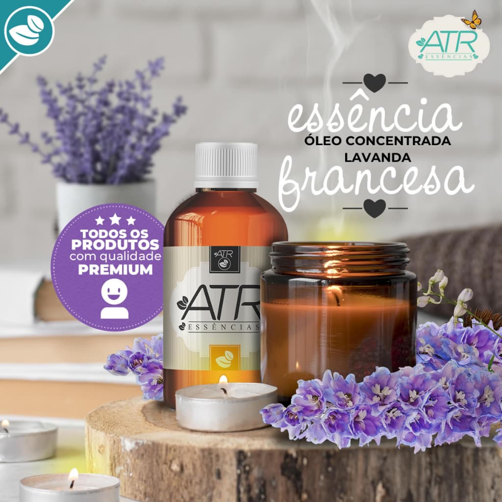 Essência Aromática Concentrada Lipossolúvel Óleo Velas Artesanais e Incensos Lavanda Francesa 100ml
