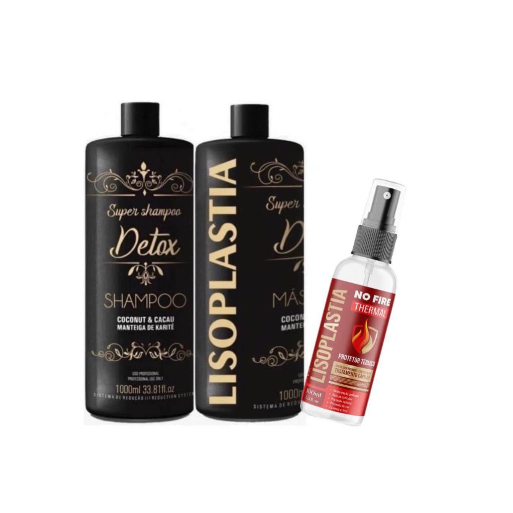 KIT GOLD LISSPLASTIA ORIGINAL 2X1L 1 PROTETOR TERMICO 100ML PROFISSIONAL GLÓRIA