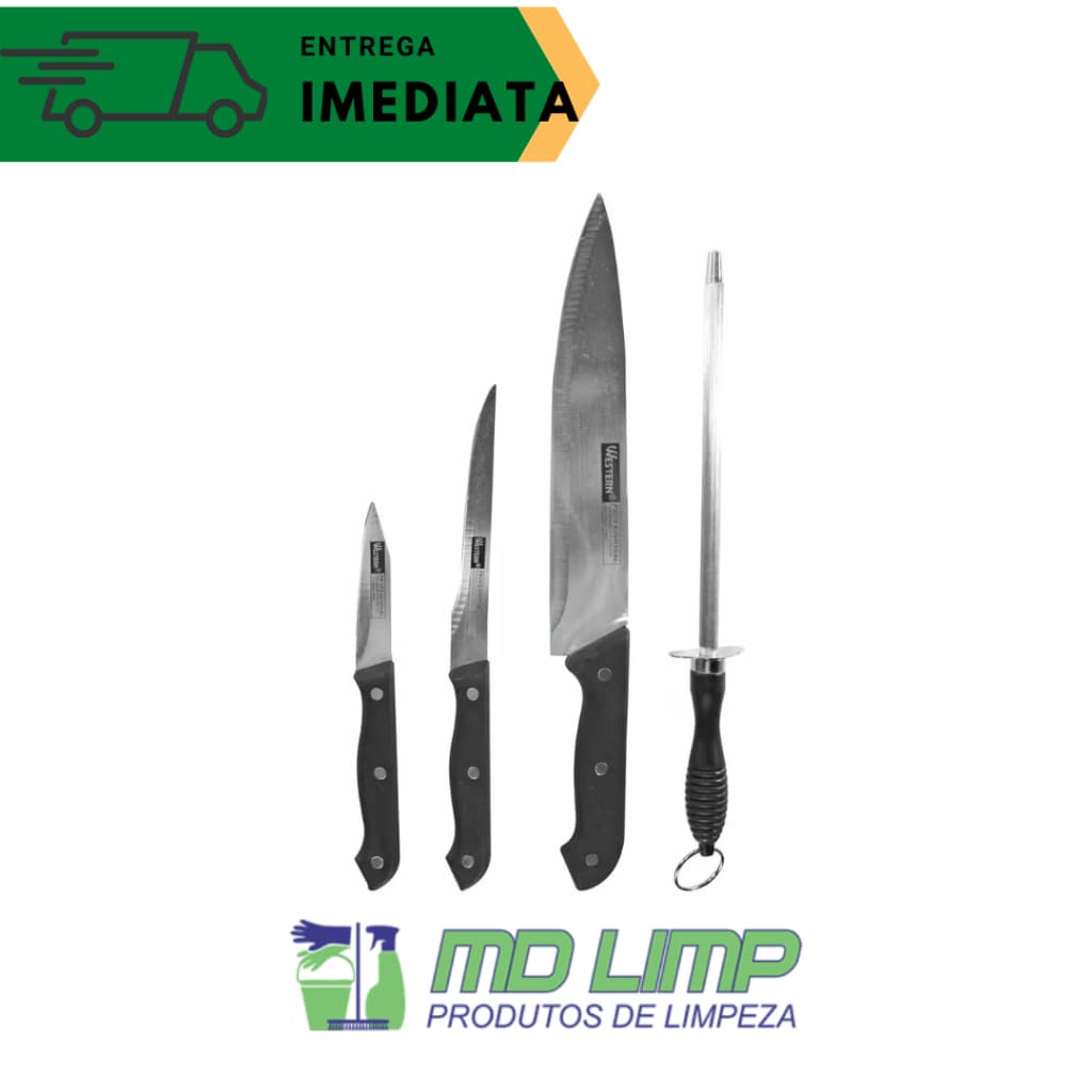 KIT FACAS WESTERN COM 4 PEÇAS