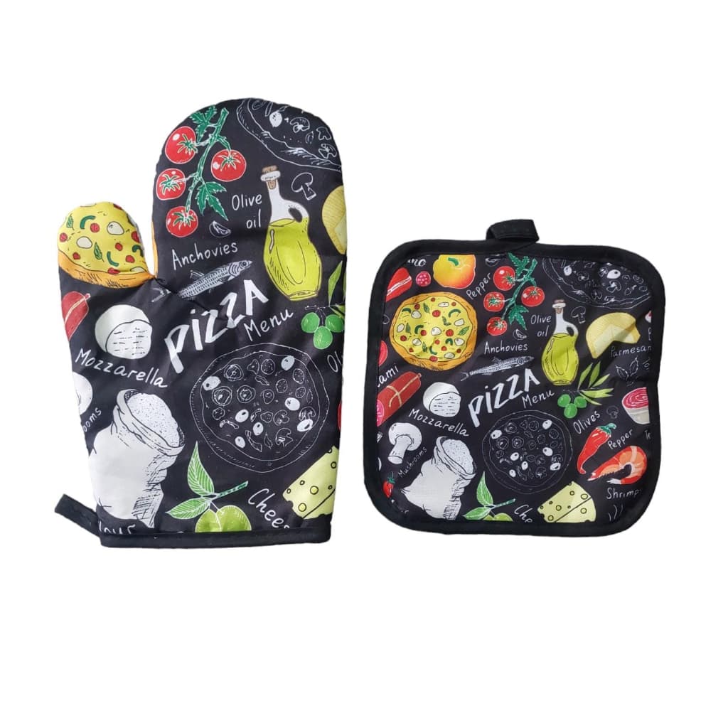 Kit com 2 peças luva térmica para forno e descanso de panela