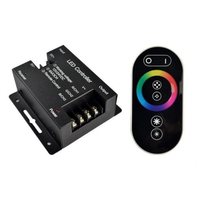 Super Central RGB Comando Fita Led Colorida Piscina Controle Touch Sem Fio 12V-24V