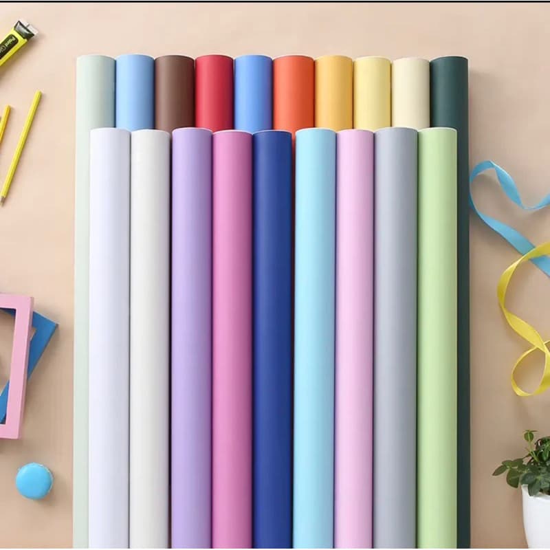 Papel de Parede Modelo 3D Cor Liso 5 METROS x 45CM Adesivo Autocolante para Sala, Quarto