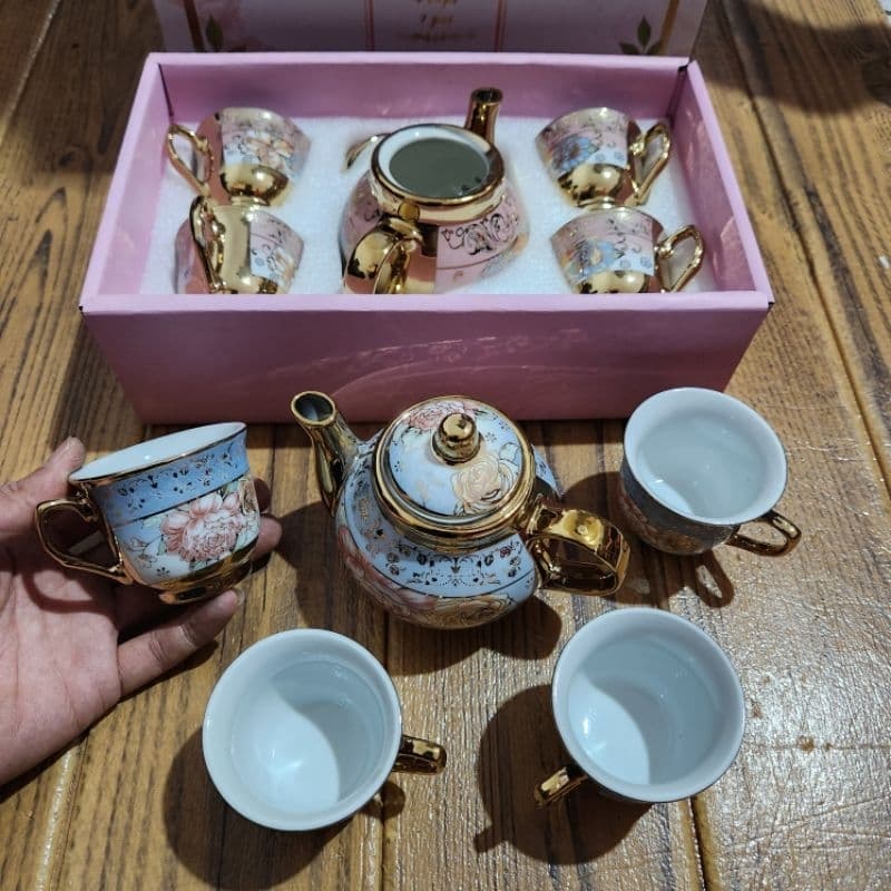 Xícara de café kit com Bule porcelana mega top2