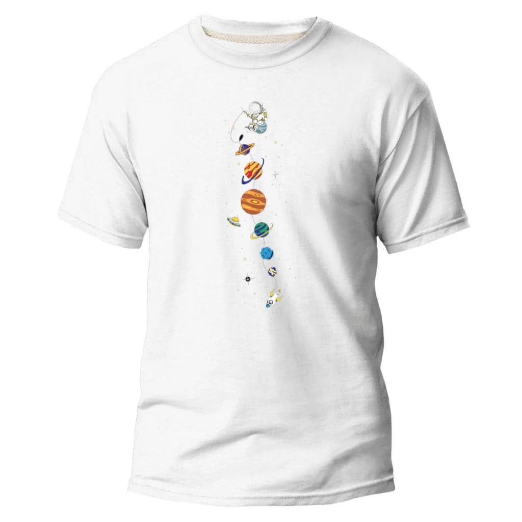 Camiseta Mix De Planetas Estampa Nova Camisa Básica Feminino Masculino