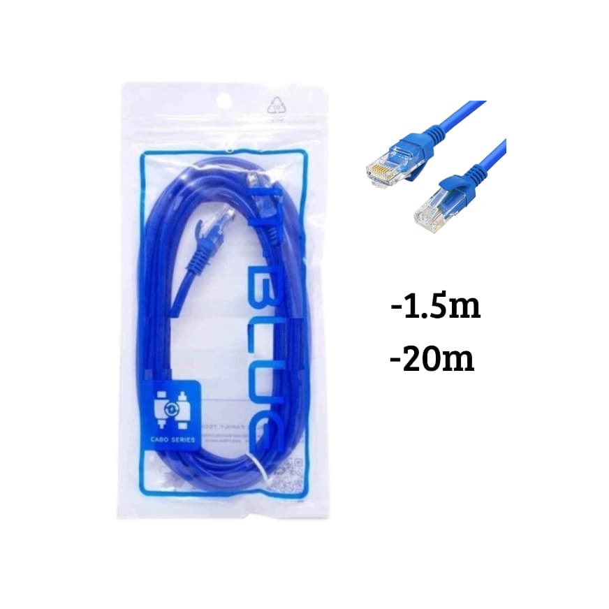 Cabo de Rede para Internet RJ45 Montado 1.5m, 20m Cat5e