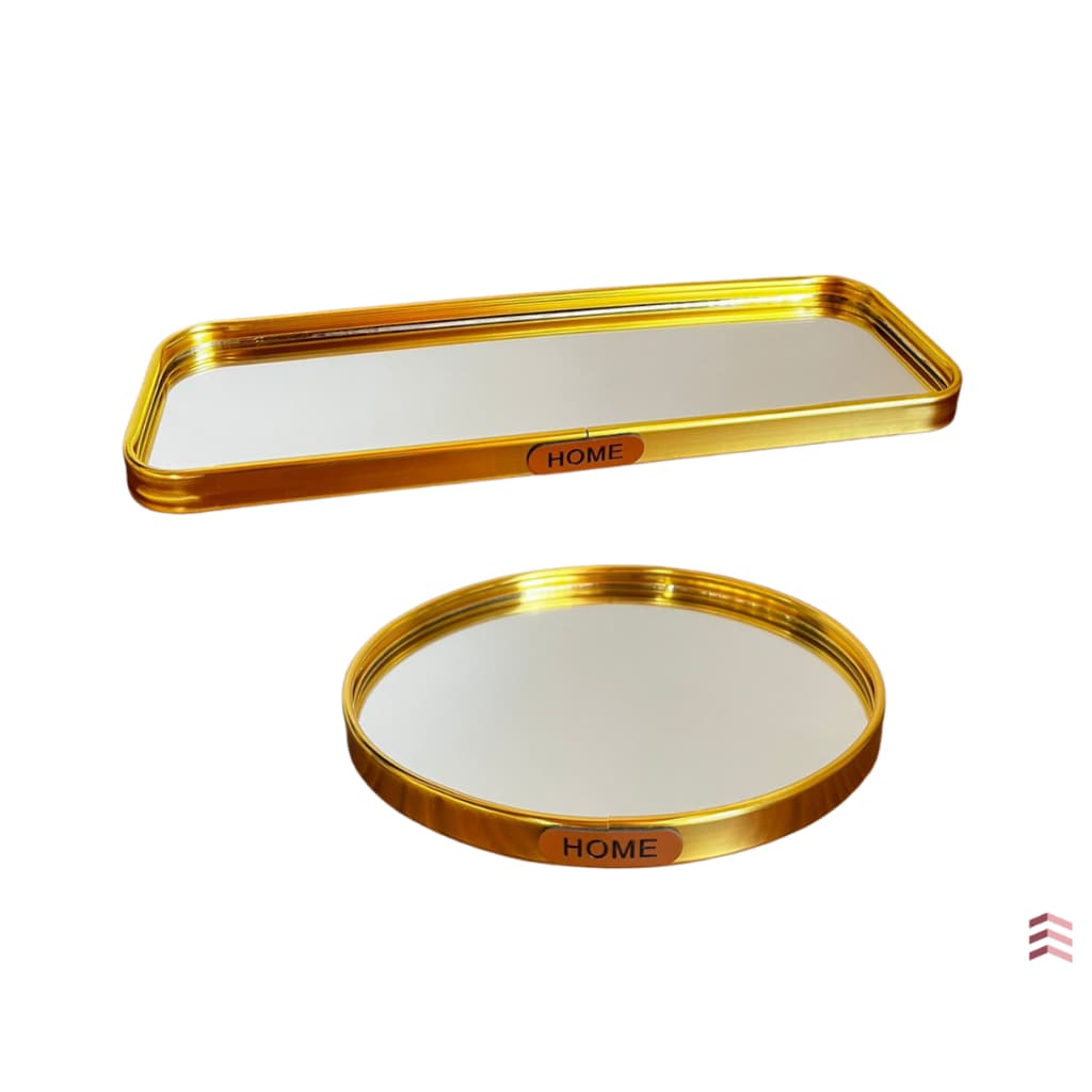 Bandeja Decorativa Metal Espelhada Lavabo Banheiro Porta Perfume