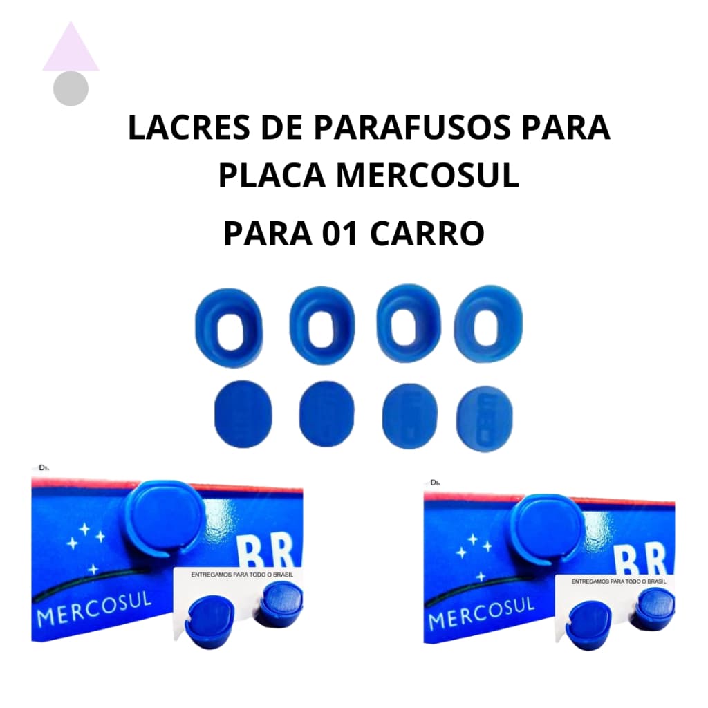 Lacre Parafuso Compativel Placa Mercosul Para 01 Carro, Lacre de Parafuso Placa Moto, Lacre Parafuso