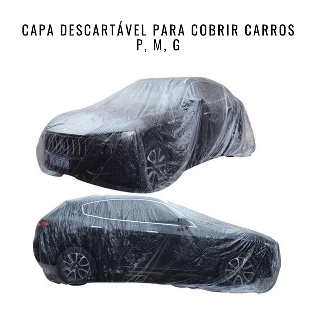 Capa Plástica Para Cobrir Carros Descartável
