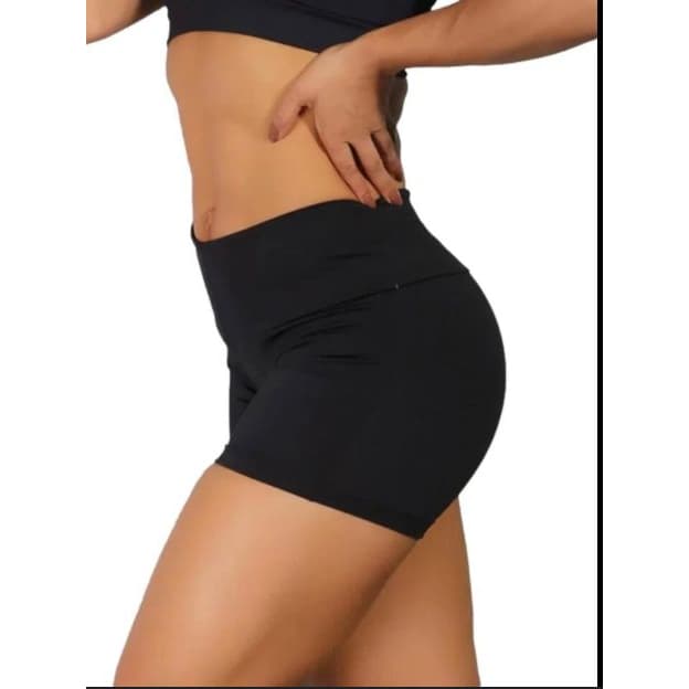 Short Fitness Legging Costura Resistente CrossFit Poliéster Academia Ginástica Atividade Física Suplex Meia Coxa