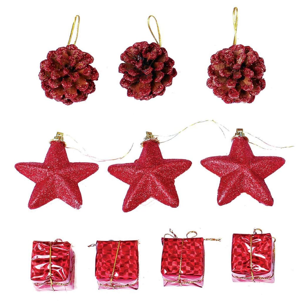 ENFEITE DE NATAL KIT 10 PEÇAS/VERMELHO DECORAÇÃO NATAL
