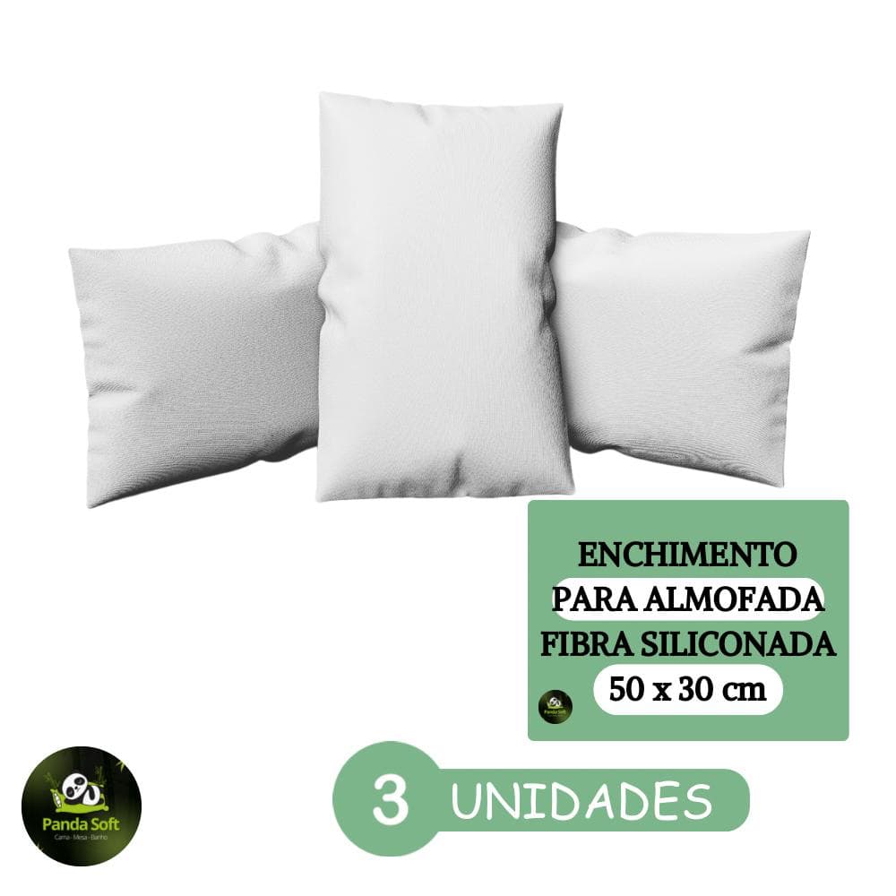 Kit Com 3 Unidades Baguete Enchimento Refil  Sintético Para Almofada 30x50 Retangular