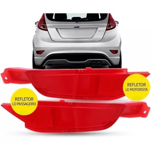 Refletor Parachoque Traseiro New Fiesta Hatch 2012 A 2019