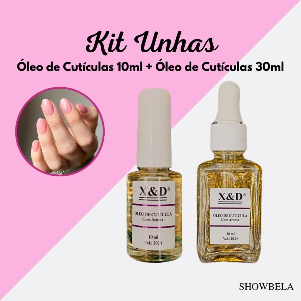 Kit X&D Revitalizador de Cutículas Com Óleo de Cutículas 10ml + Óleo de Cutículas 30ml