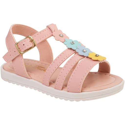 sandália infantil feminina rosa flor