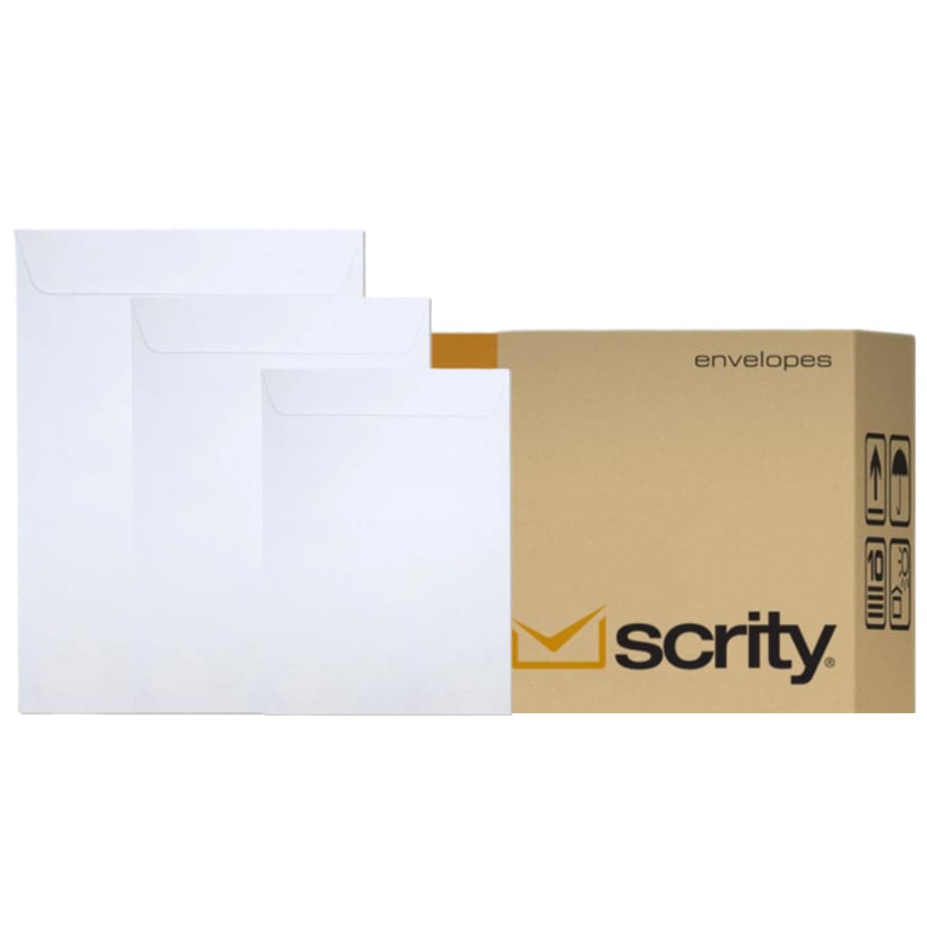 Kit C/100 Envelopes Saco Branco 229mm X 324mm - Cabe A4 - Envio Imediato
