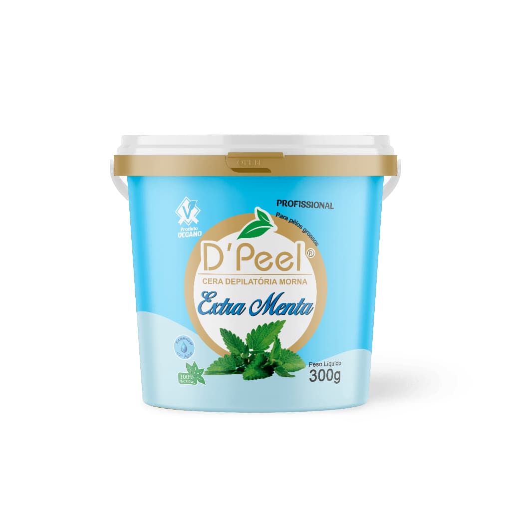 Cera D´peel  Extra Menta 300g Cera Depilatória Hidrossolúvel Para Todos Os Tipos De Peles