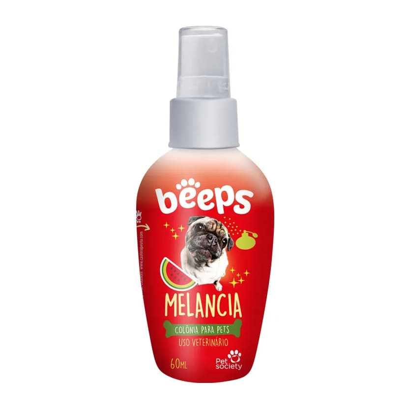 Beeps Colônia Melância Beeps Perfume Melancia Perfume para Cães e Gatos Pet Society 60ml