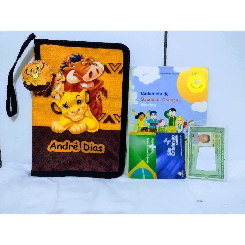 Capa caderneta de vacina Porta documentos infantil com zíper