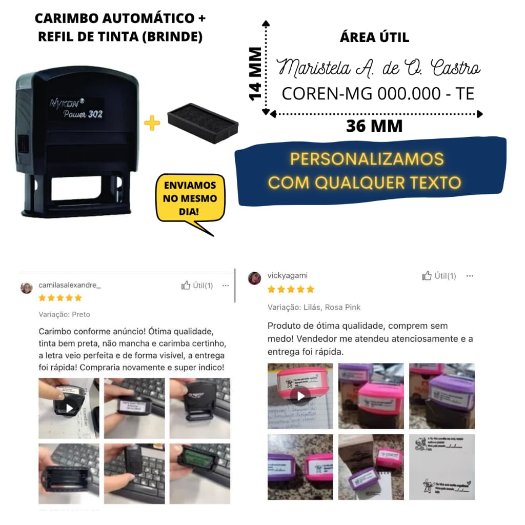 Carimbo Automático  -   Gravamos com qualquer texto