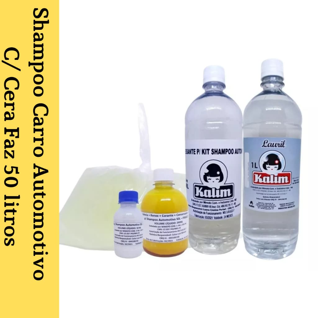 Shampoo Para Carro Automotivo Com Cera Kit Para Fabricar 50 Litros