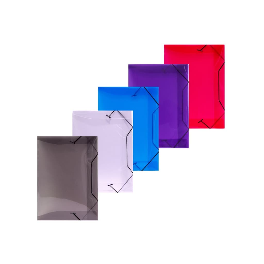 Pasta Aba Elástico Tamanho A4 Transparente Montada  Kit 10 Uni