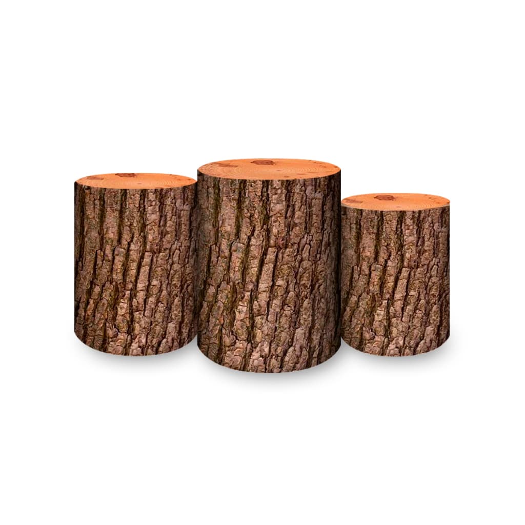 Capas De Cilindro Sublimados Veste Fácil C/ Elástico Tema Madeira