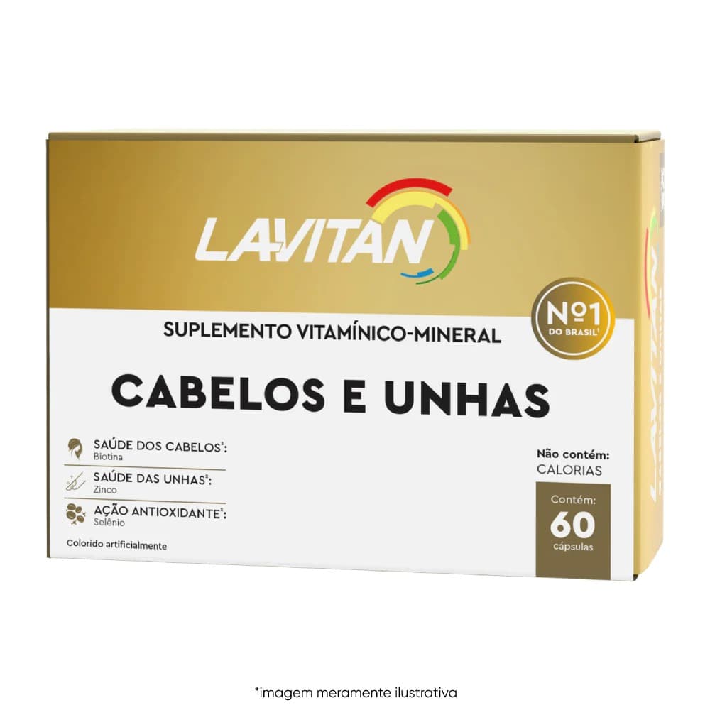 Kit 3 Lavitan Vitamina Cabelos e Unhas Com 60 Cápsulas