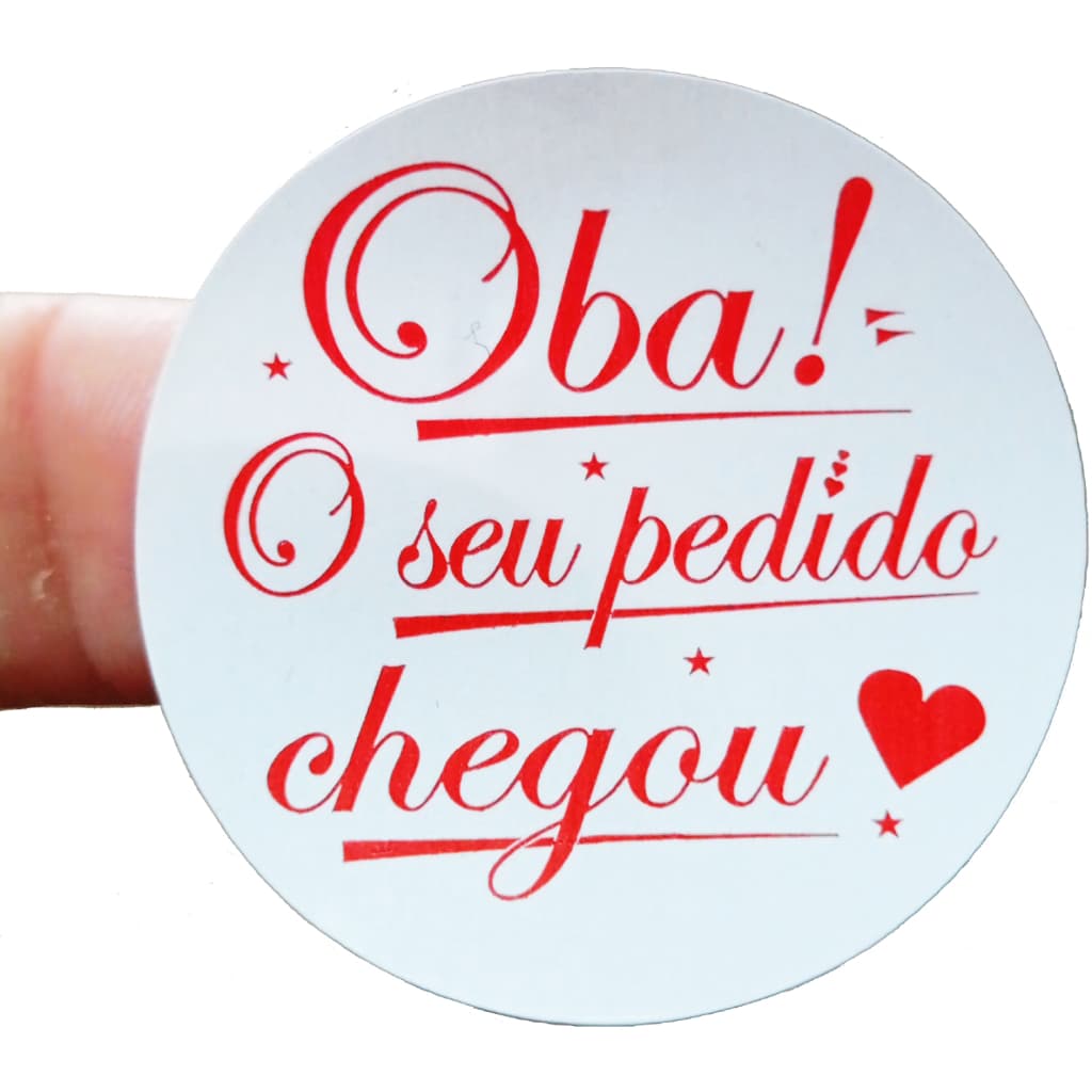 500 Adesivos - Etiqueta Oba Seu Pedido Chegou