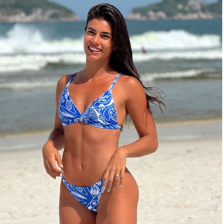 Biquini Canelado com Calcinha Asa Delta Top Fixo