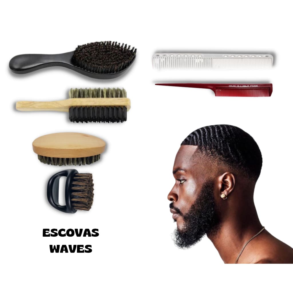 Escovas e Pentes para Waves, Durag, Cabelo, Barbeiro, 360Waves, Hip Hop, FingerWave - Top