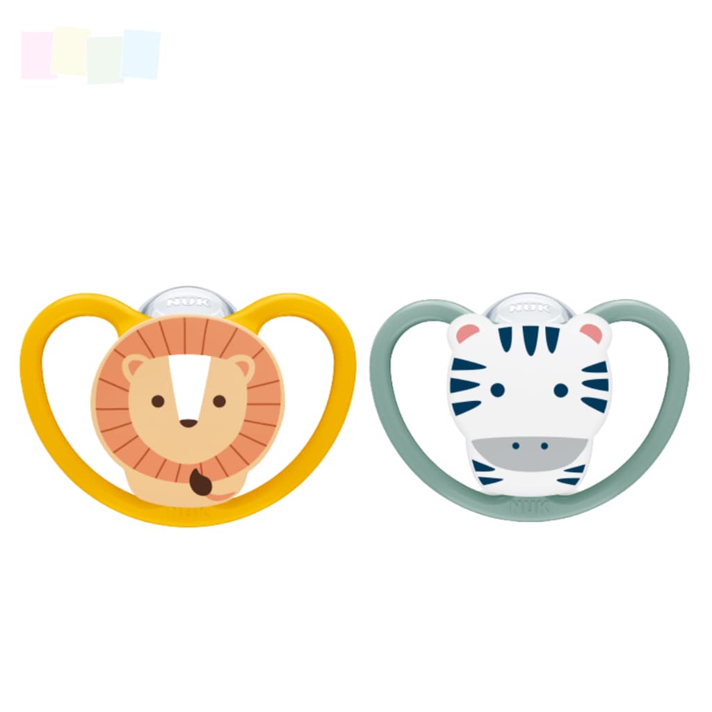 Chupeta Nuk Space Bichinhos Ortodôntica Bico Silicone Oral fit 2.0 Estojo Esterilizável +6 meses
