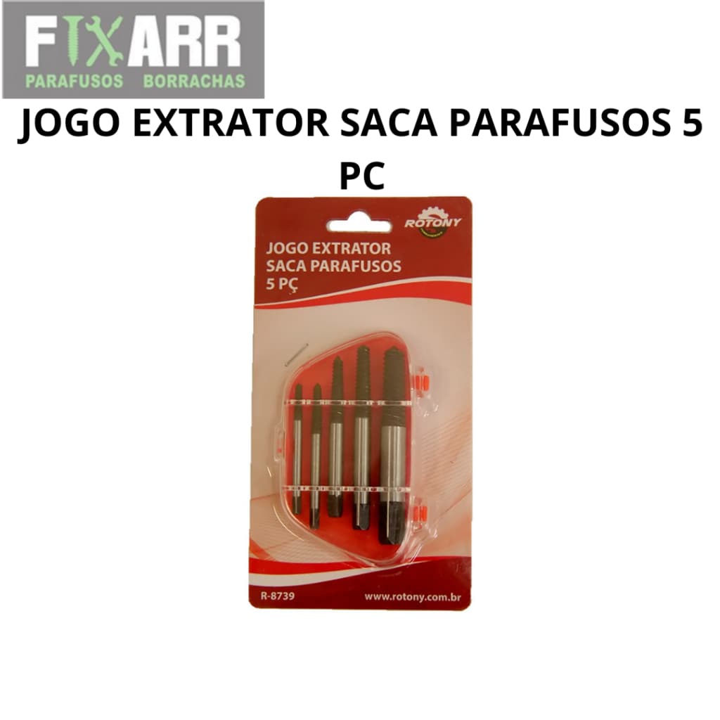 JOGO EXTRATOR SACA PARAFUSOS 5 PC