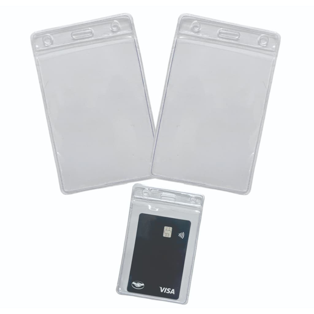 Porta Crachá / Cartão Vertical Bolsa Plástica Pvc Transparente-110x70mm  - 50 un. ou 100un . ou 150 un.